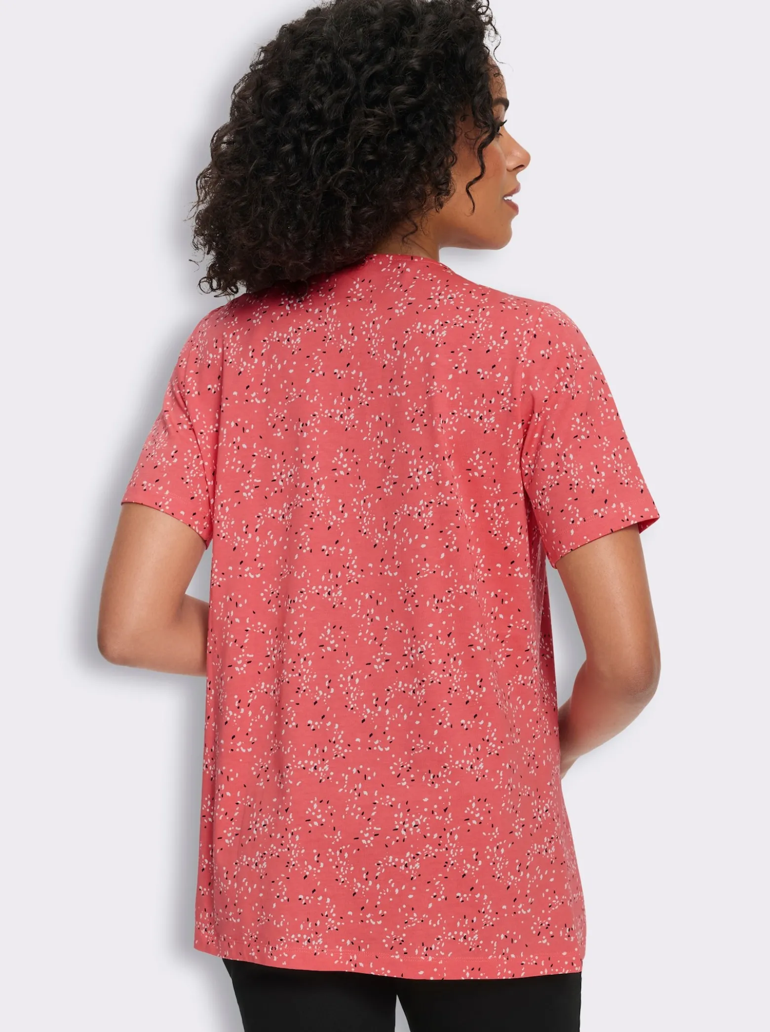 Longshirt mit Falten am Ausschnitt