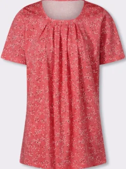 Longshirt mit Falten am Ausschnitt