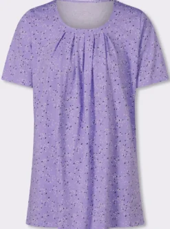Longshirt mit Falten am Ausschnitt