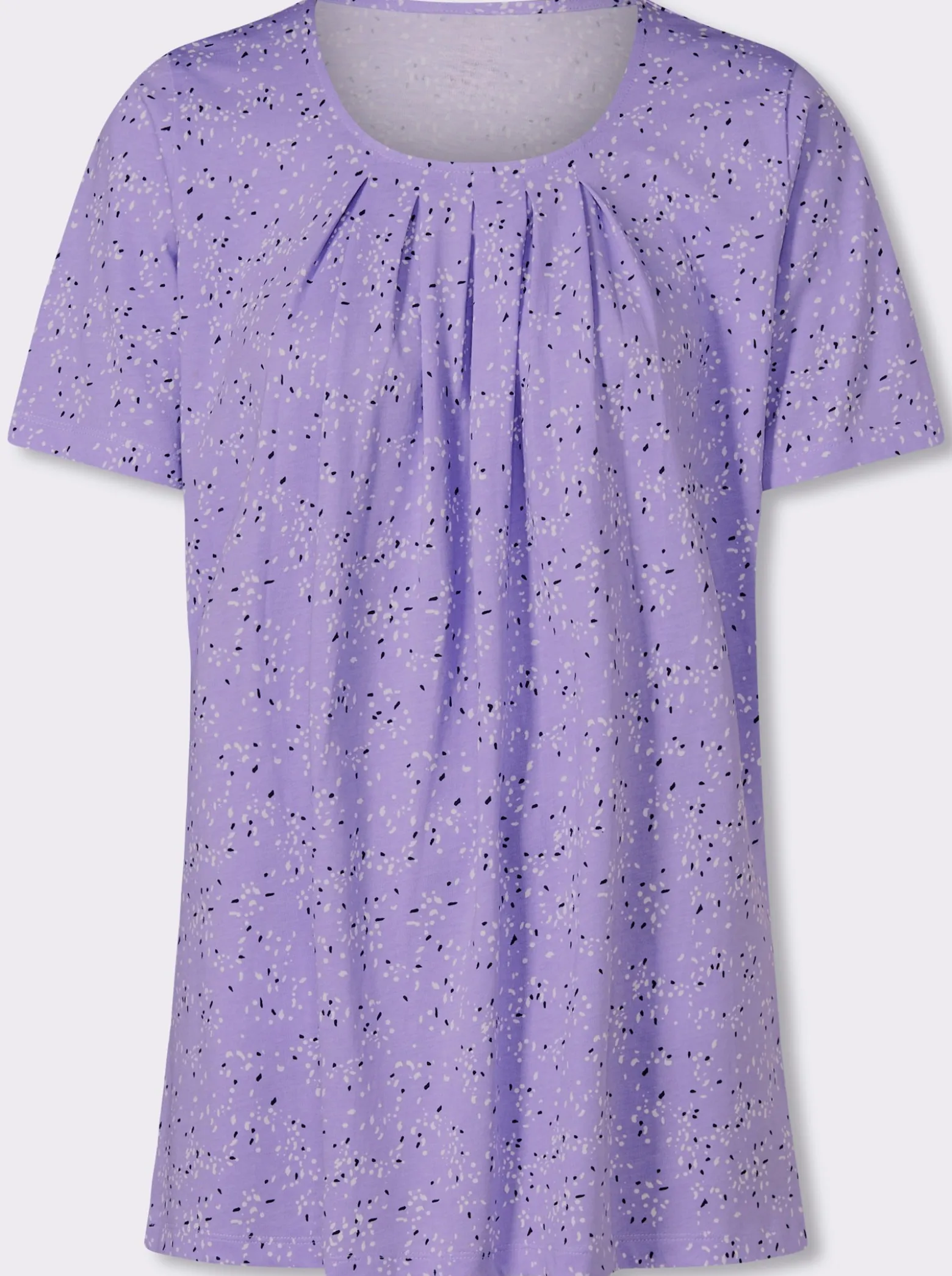 Longshirt mit Falten am Ausschnitt