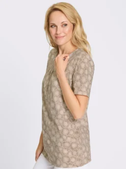 Longshirt mit Falten am Ausschnitt