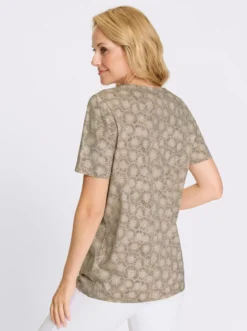 Longshirt mit Falten am Ausschnitt