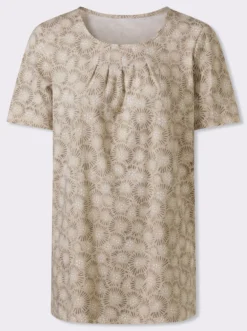 Longshirt mit Falten am Ausschnitt