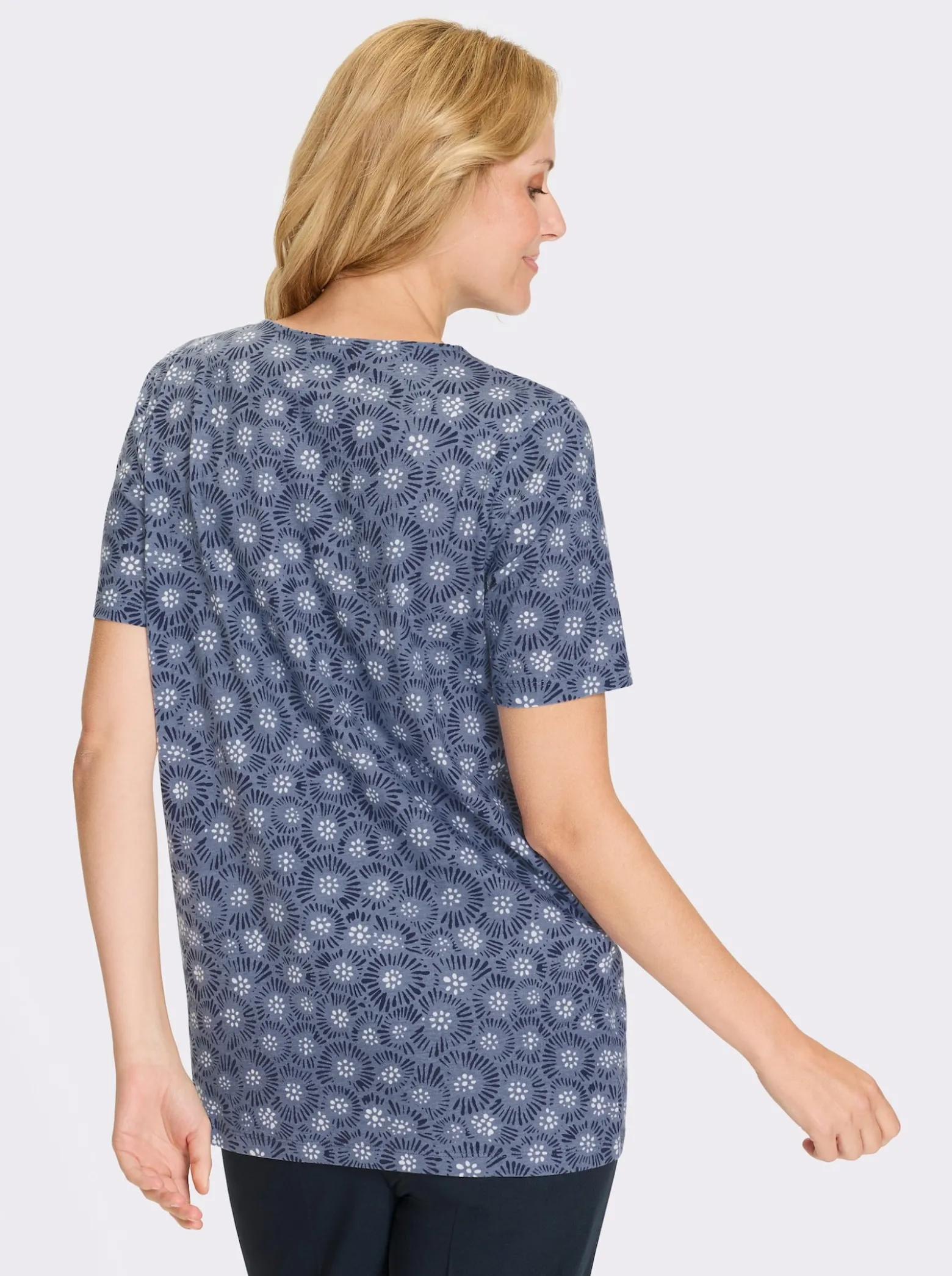 Longshirt mit Falten am Ausschnitt