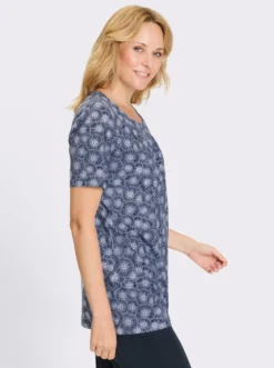 Longshirt mit Falten am Ausschnitt