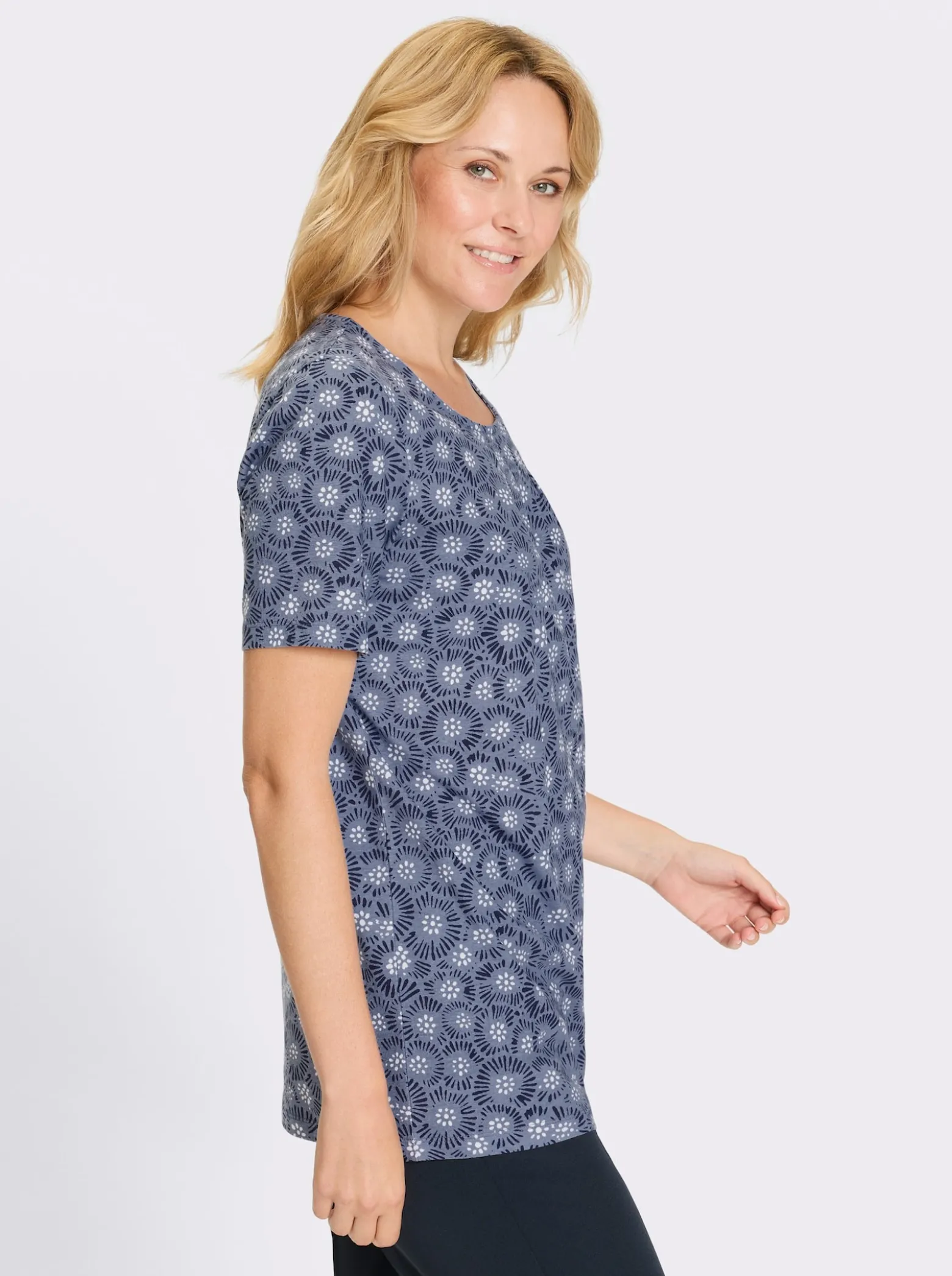 Longshirt mit Falten am Ausschnitt