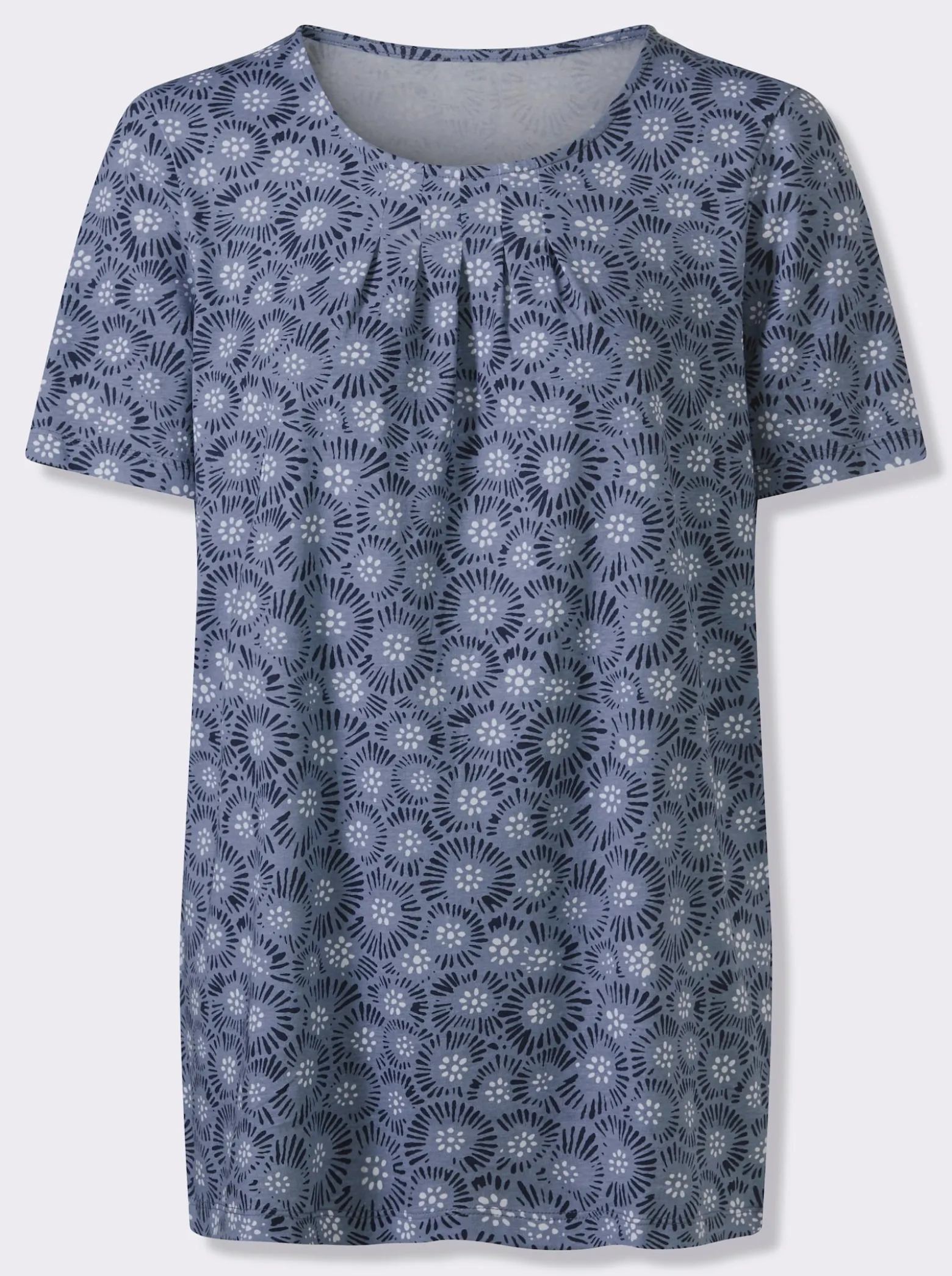 Longshirt mit Falten am Ausschnitt
