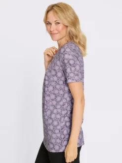 Longshirt mit Falten am Ausschnitt