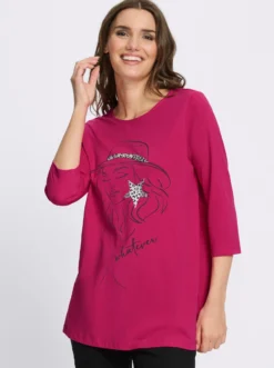 Longshirt mit Folien-Print vorne