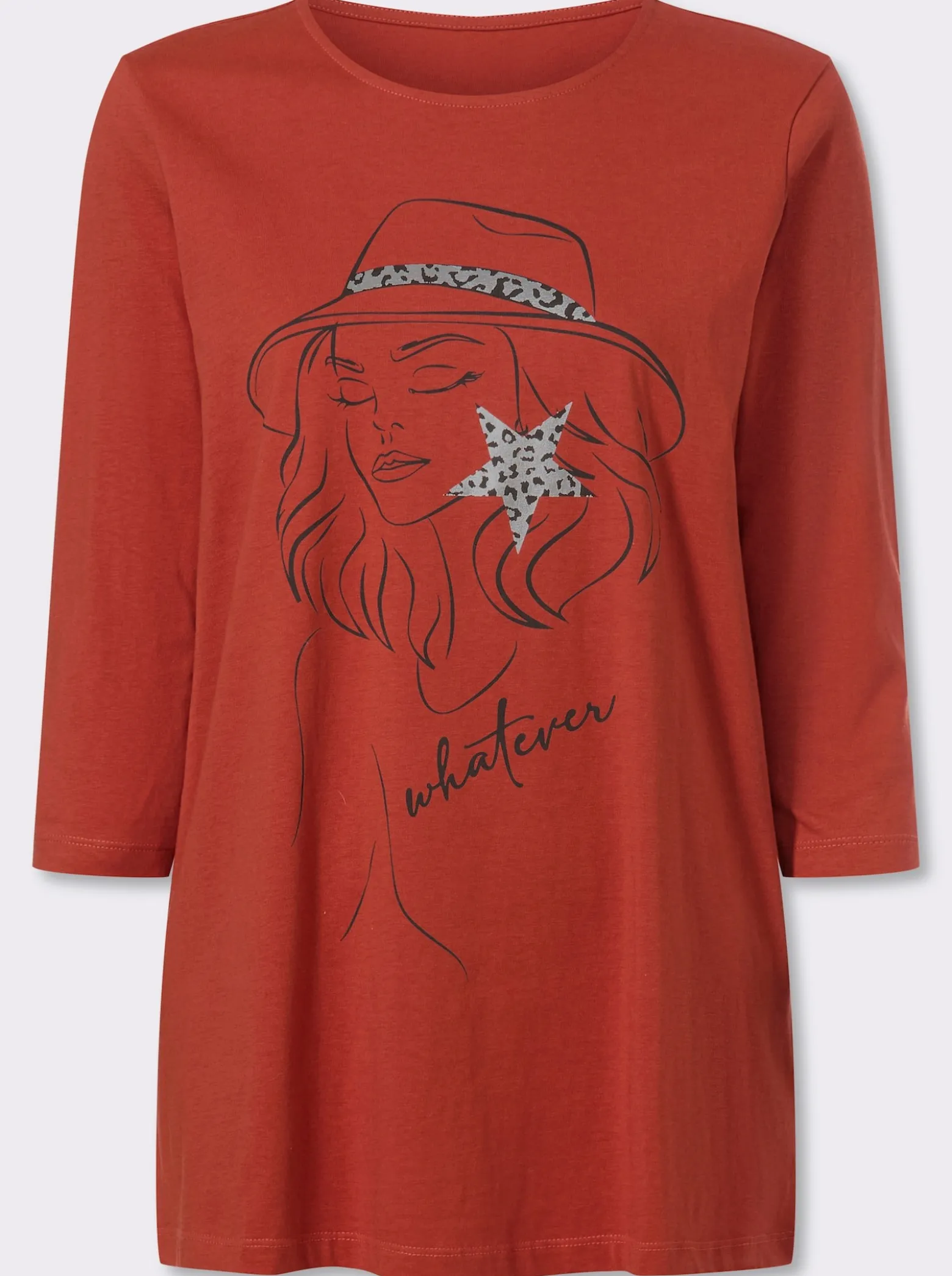 Longshirt mit Folien-Print vorne
