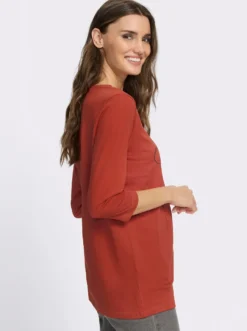 Longshirt mit Folien-Print vorne