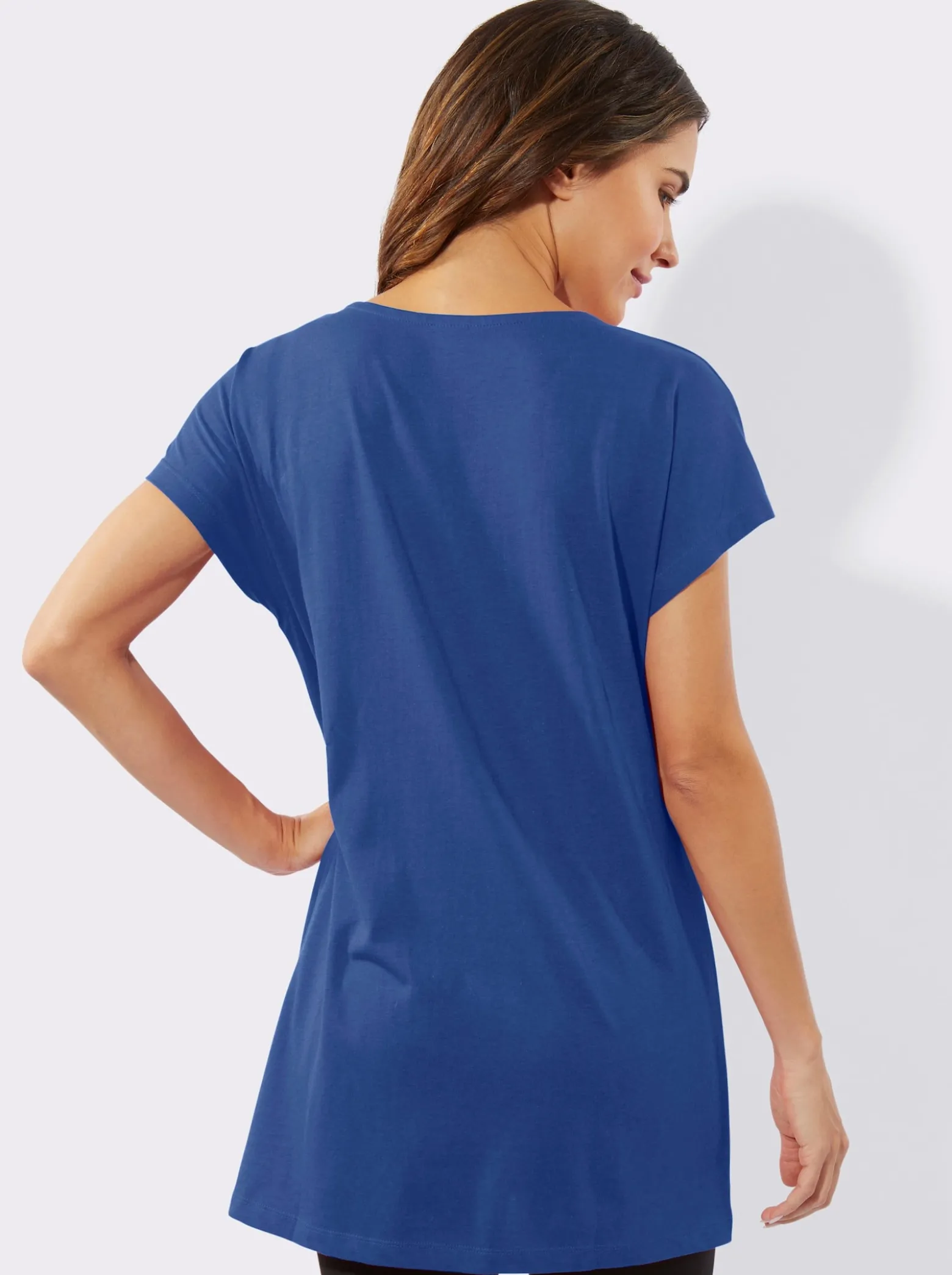 Longshirt mit Folien- und Glitzerdruck