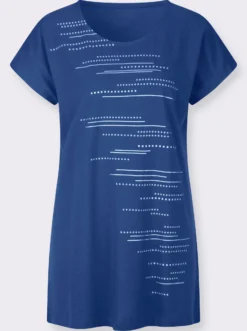 Longshirt mit Folien- und Glitzerdruck
