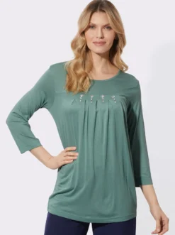 Longshirt mit Glitzersteinchen