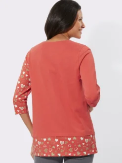 Longshirt mit Herzchen-Einsätzen