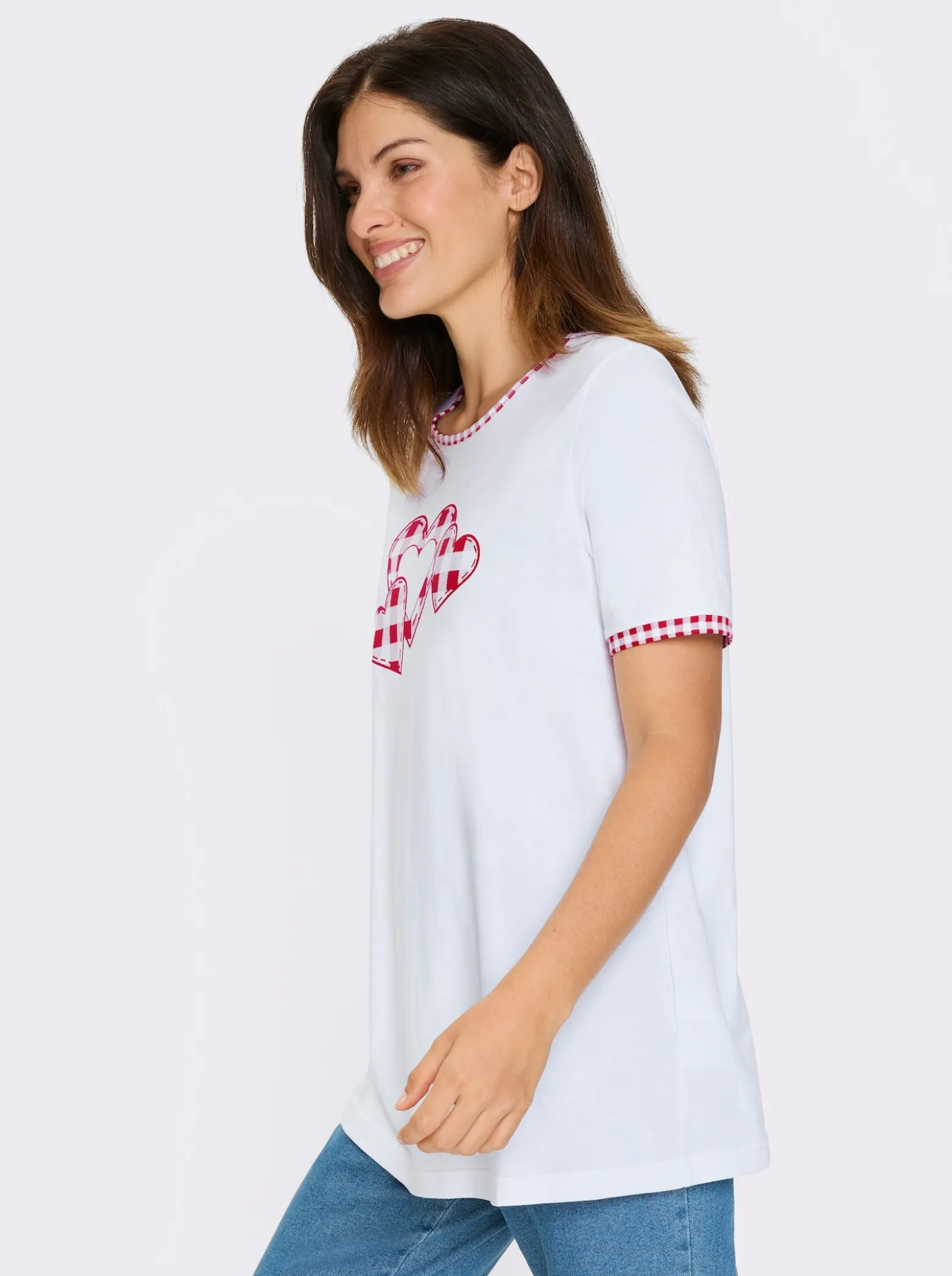 Longshirt mit Herzchen-Motiv