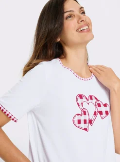 Longshirt mit Herzchen-Motiv