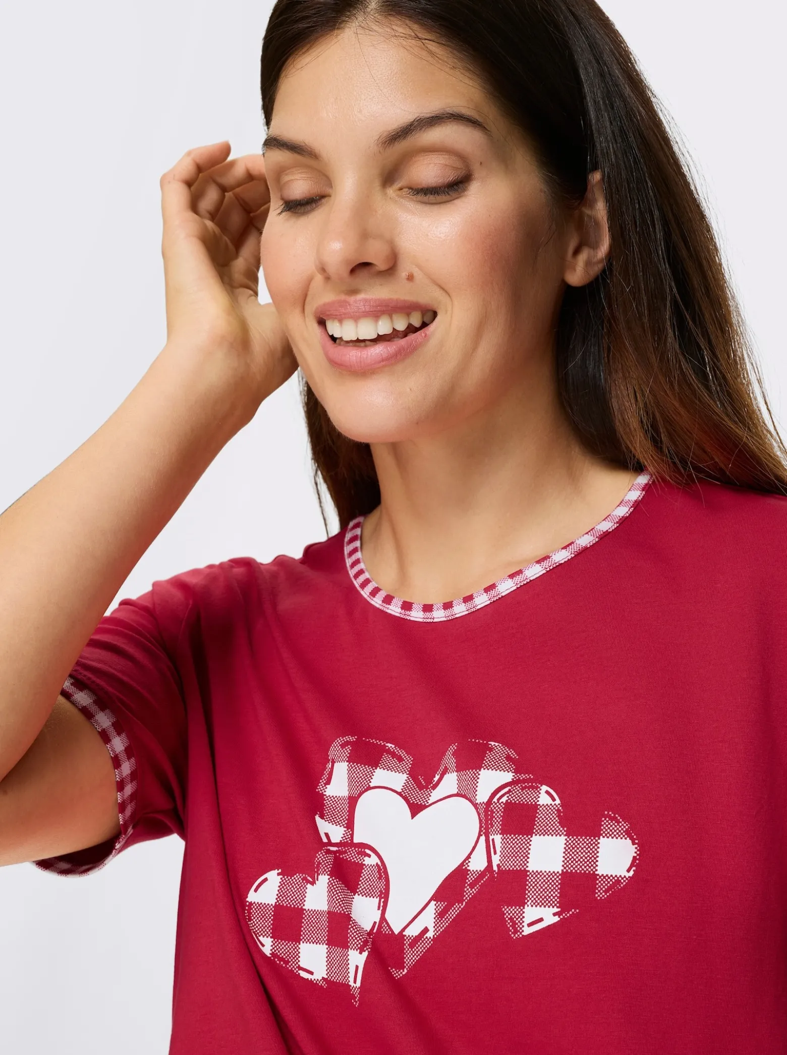 Longshirt mit Herzchen-Motiv