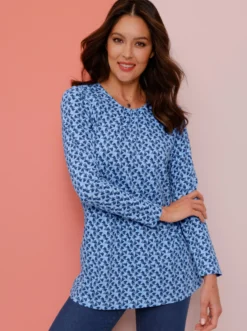 Longshirt mit Herzchen-Print