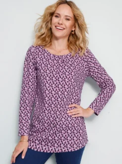 Longshirt mit Herzchen-Print