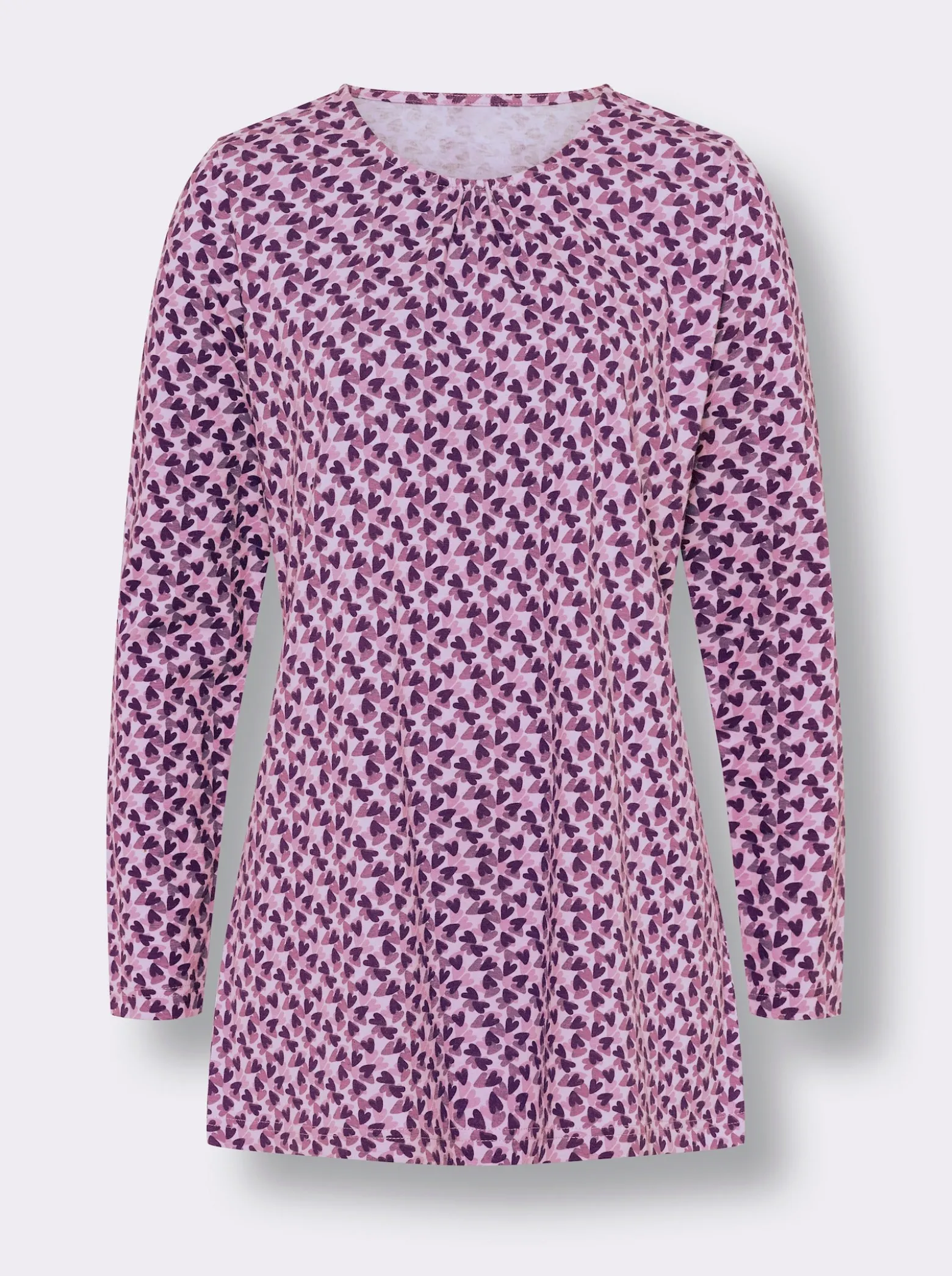 Longshirt mit Herzchen-Print