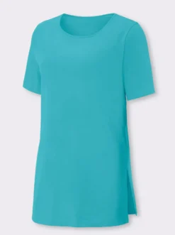 Longshirt mit hohen Seitenschlitzen