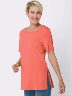 Longshirt mit hohen Seitenschlitzen