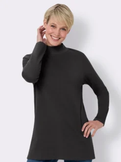 Longshirt mit hohen Seitenschlitzen