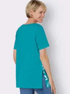 Longshirt mit Karree-Ausschnitt, floral