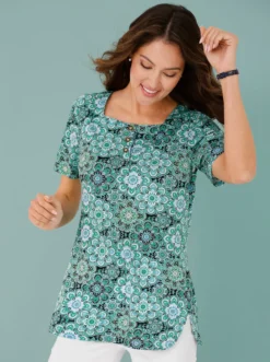 Longshirt mit Karree-Ausschnitt