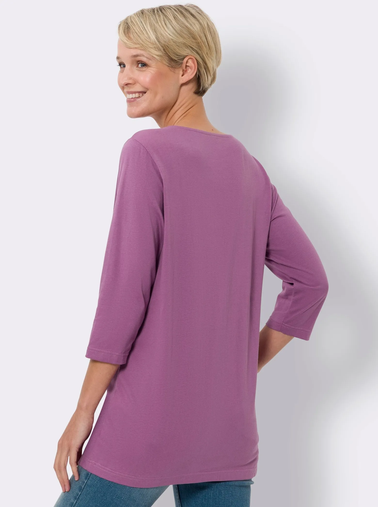 Longshirt mit Katzen-Print