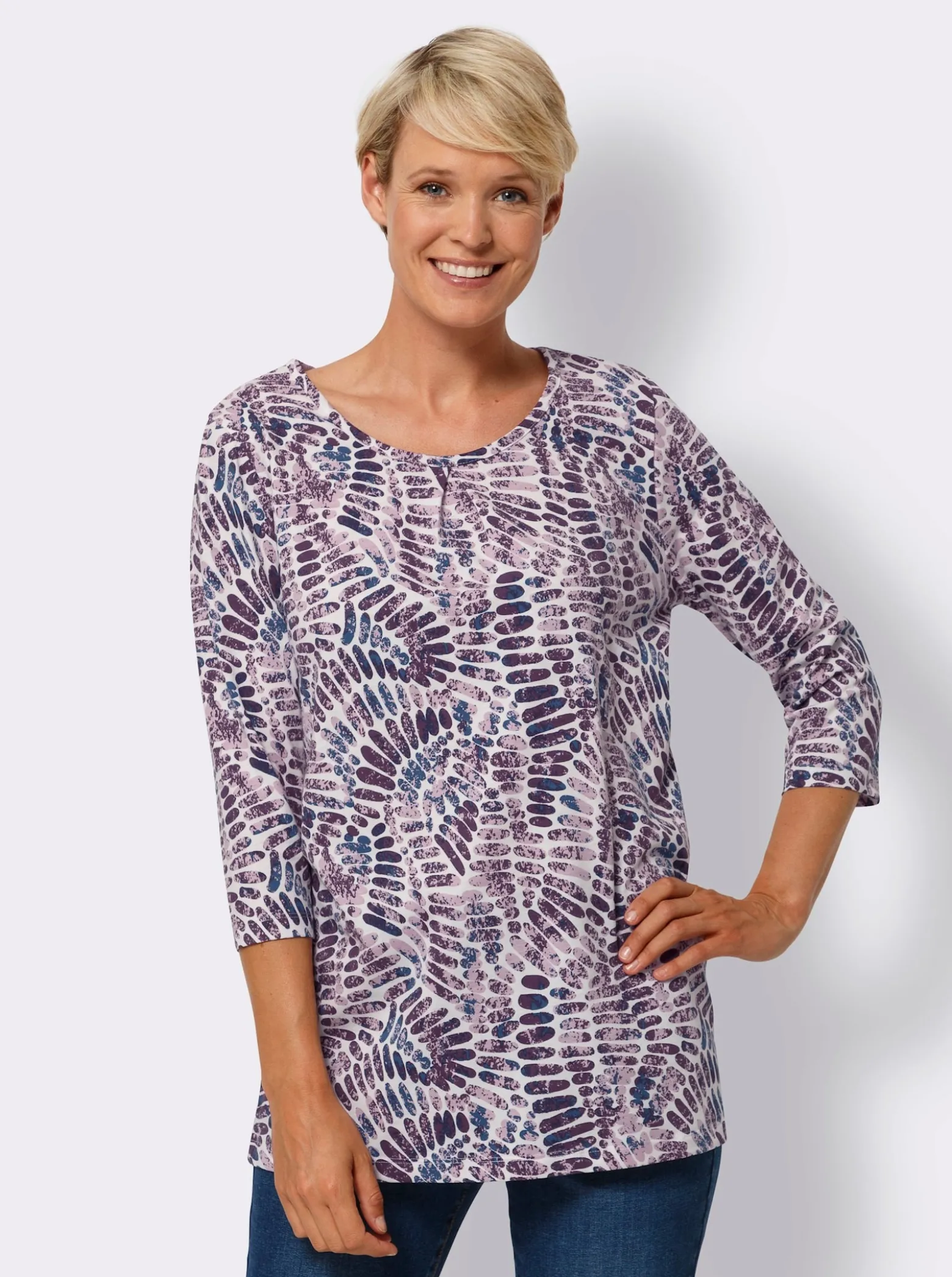 Longshirt mit Kellerfalte vorne