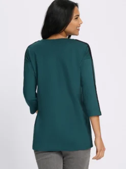 Longshirt mit Kontrast-Akzenten