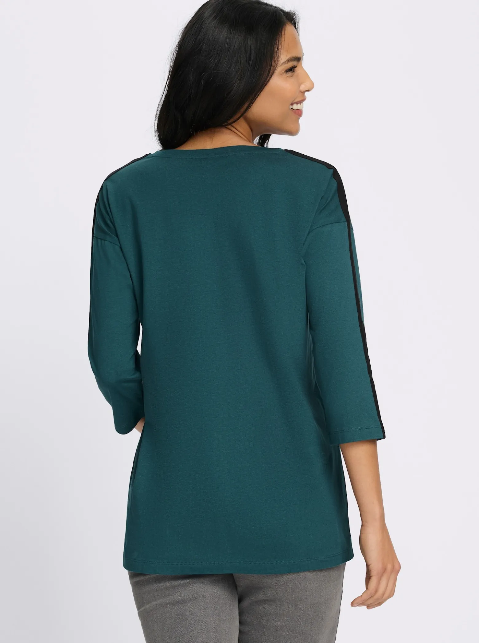 Longshirt mit Kontrast-Akzenten
