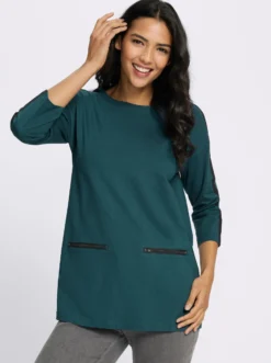 Longshirt mit Kontrast-Akzenten