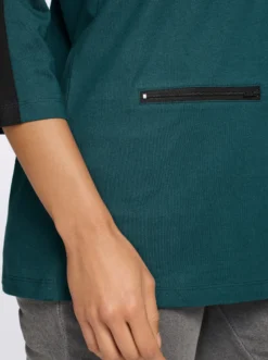 Longshirt mit Kontrast-Akzenten