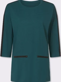 Longshirt mit Kontrast-Akzenten