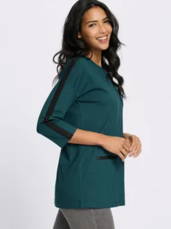 Longshirt mit Kontrast-Akzenten