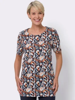 Longshirt mit kurzen Ärmeln