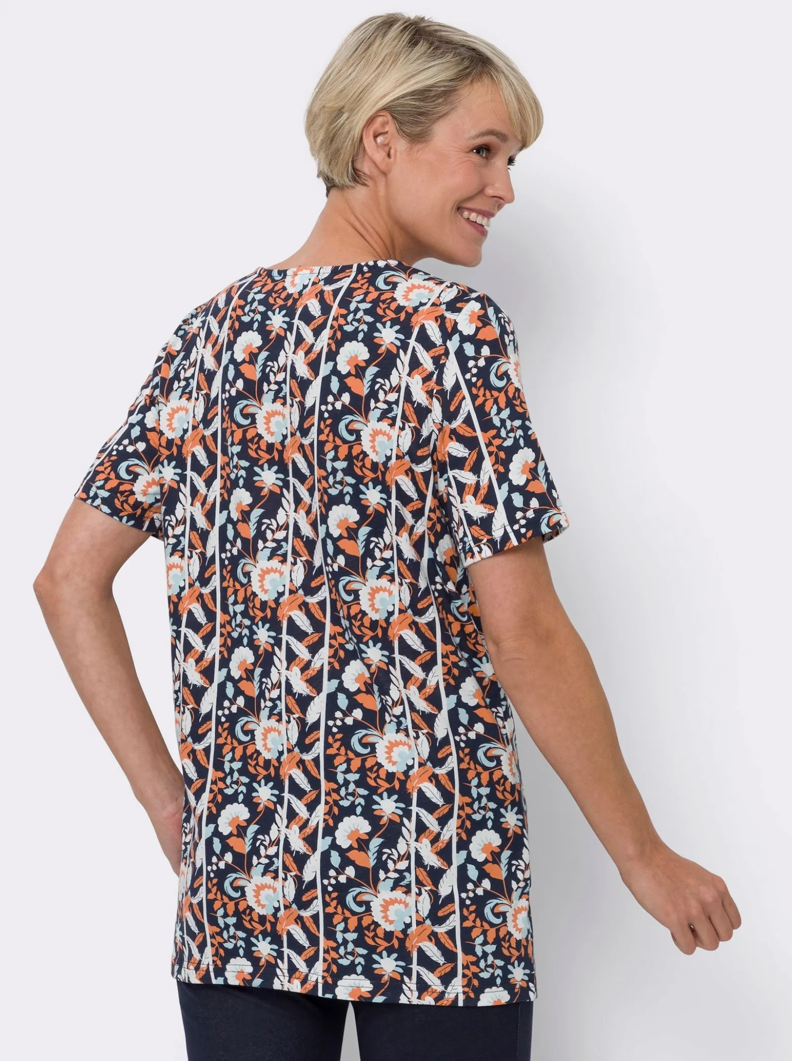 Longshirt mit kurzen Ärmeln