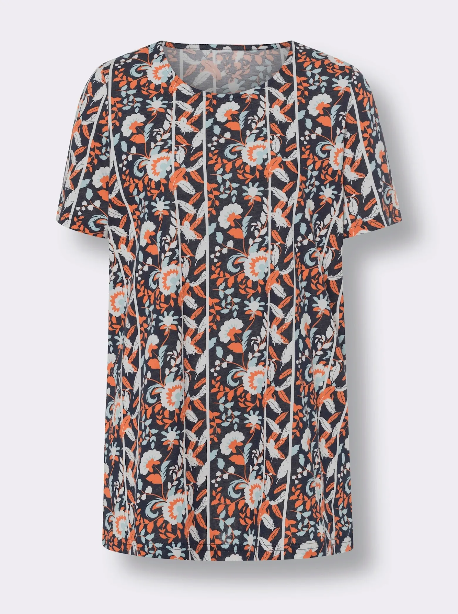 Longshirt mit kurzen Ärmeln