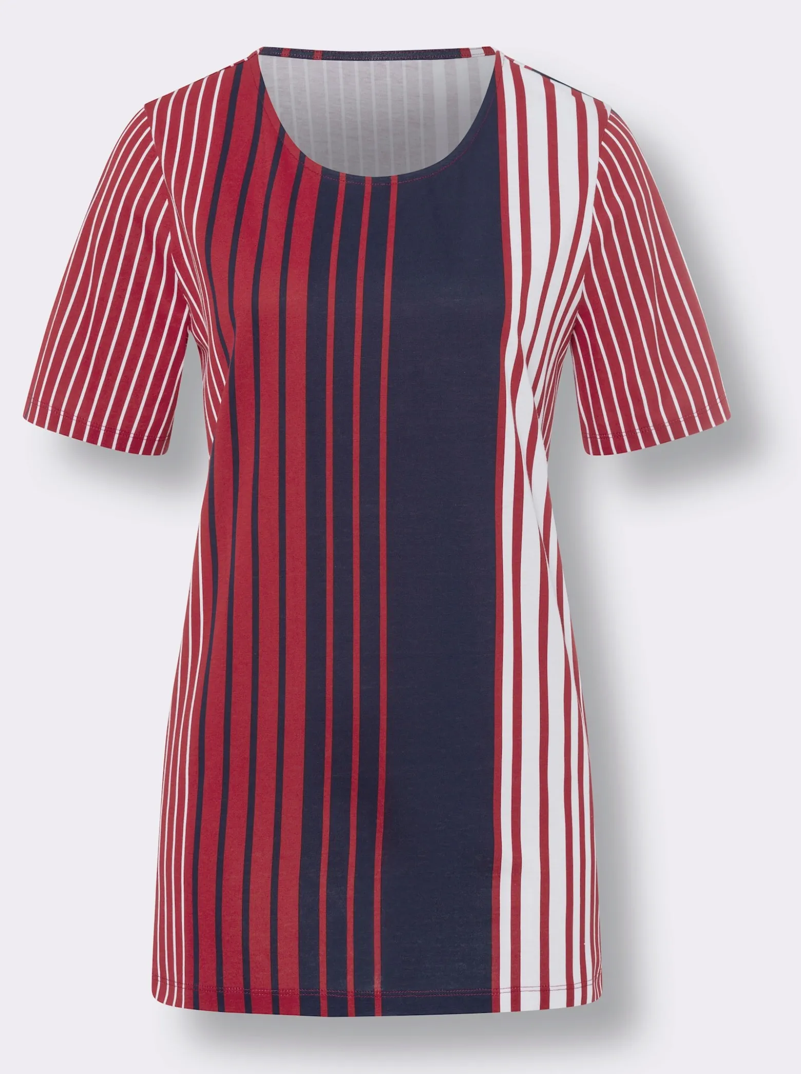 Longshirt mit Längsstreifen-Muster