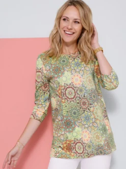 Longshirt mit Mandala-Elementen