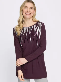 Longshirt mit Pailletten