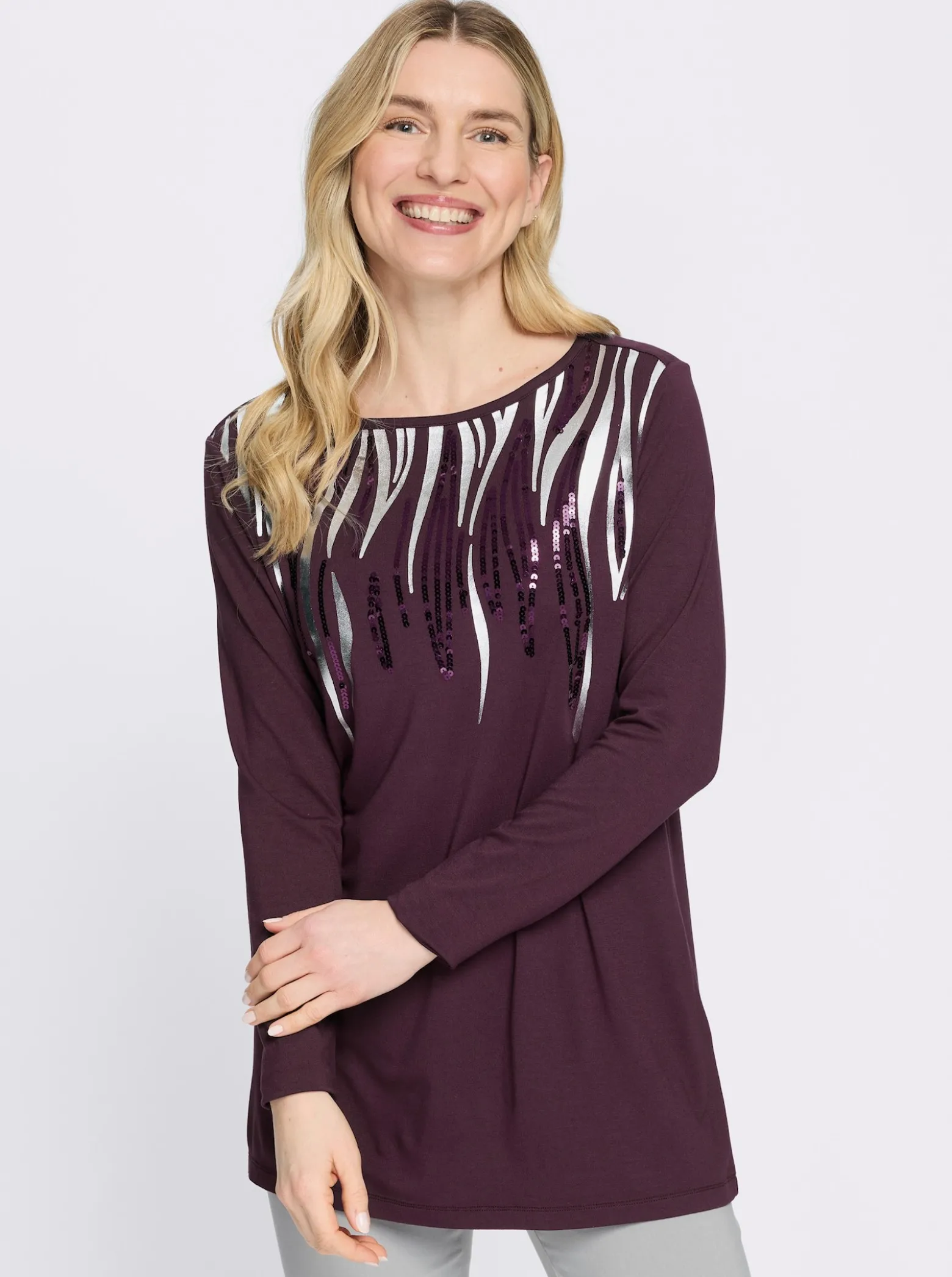 Longshirt mit Pailletten
