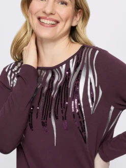 Longshirt mit Pailletten