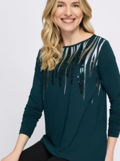 Longshirt mit Pailletten