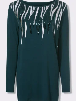 Longshirt mit Pailletten