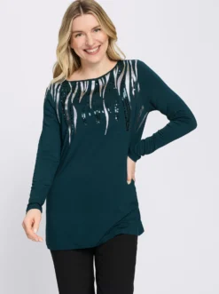 Longshirt mit Pailletten