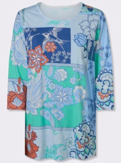 Longshirt mit Patchdruck